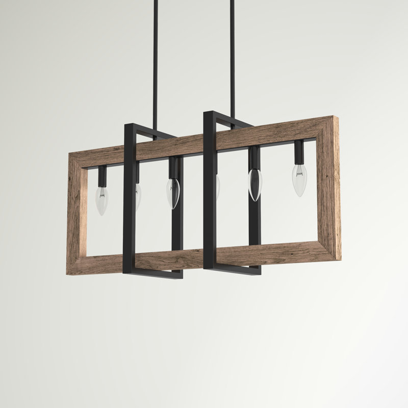 Lucerne 6 - Light 31.5"W Dimmable Kitchen Island Square / Rectangle Chandelier