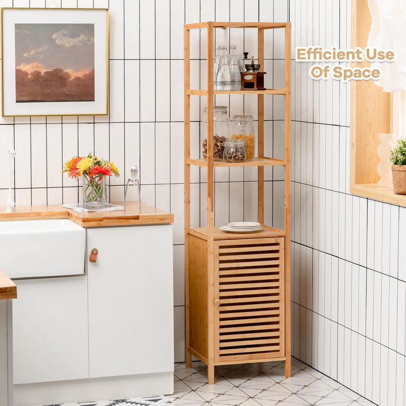 Bookham Bamboo Freestanding Linen Cabinet