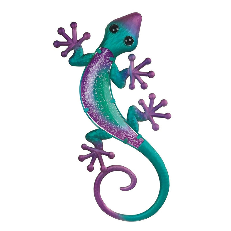 Décoration murale 23 "H lézard mauve et bleu