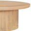 Table basse Bela | Plateau rond de 47 po | Piédestal en bois de manguier beige fabriqué à la main