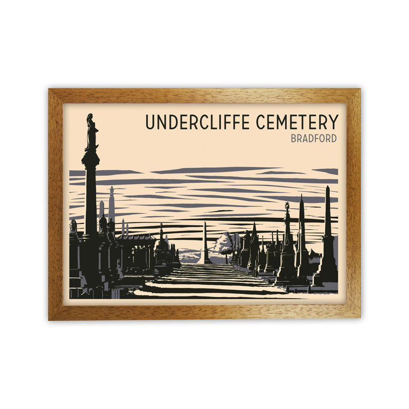 Undercliffe Cemetery Copy by Richard O'Neill - Print, 34cm H x 46cm W x 3cm D, Brown Framed