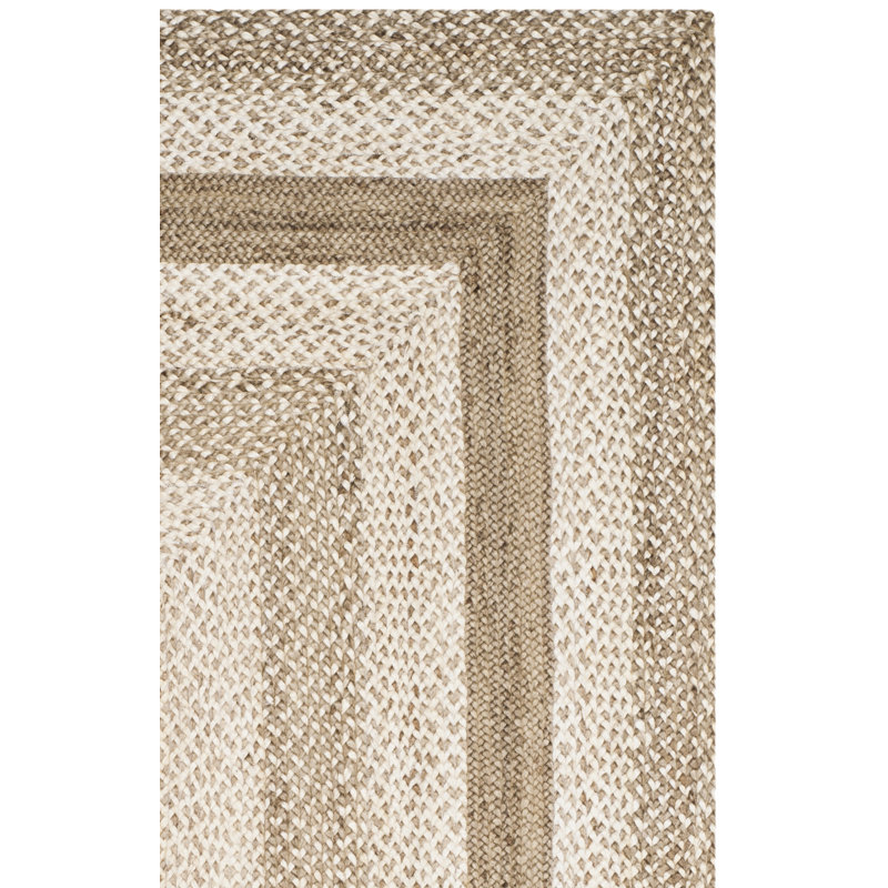 Vincent Natural Fiber Hand Woven Jute And Cotton With Latex Solid Color Rug, Rectangle 2'6" x 4'