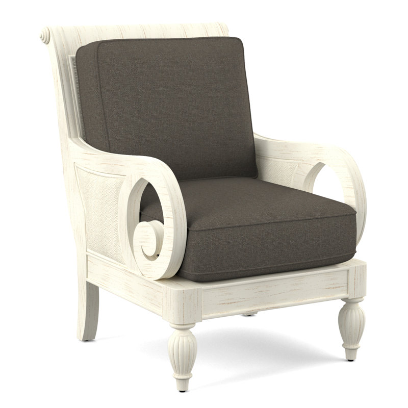 Fauteuil d'appoint Grandview, Performance du sucre gris; 0863-84, Finition blanc givré antique