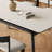 Minimalist Solid Wood Base Rock Slab Dining Table