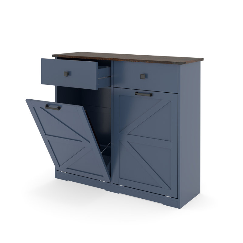 Armoire poubelle double inclinable Farmhouse Blue