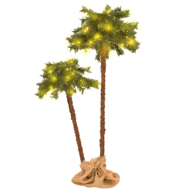 Lighted Artificial Tropical Christmas Tree, Small 90cm / Large 150cm Tall