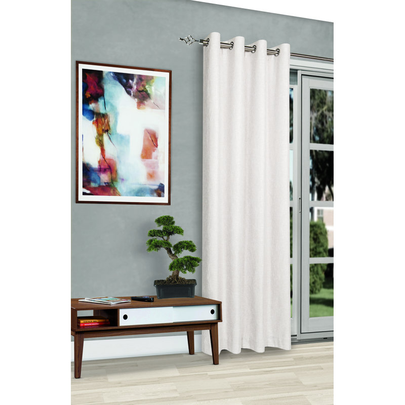 Rideaux à oeillets isolants de chambre unie Hemphill, Blanc cassé
