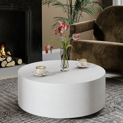 31.5" Concrete Round Coffee Table