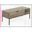 Table basse 42 po Modern Modern - Aspect bois taupe foncé avec base en métal noir Facile à nettoyer
