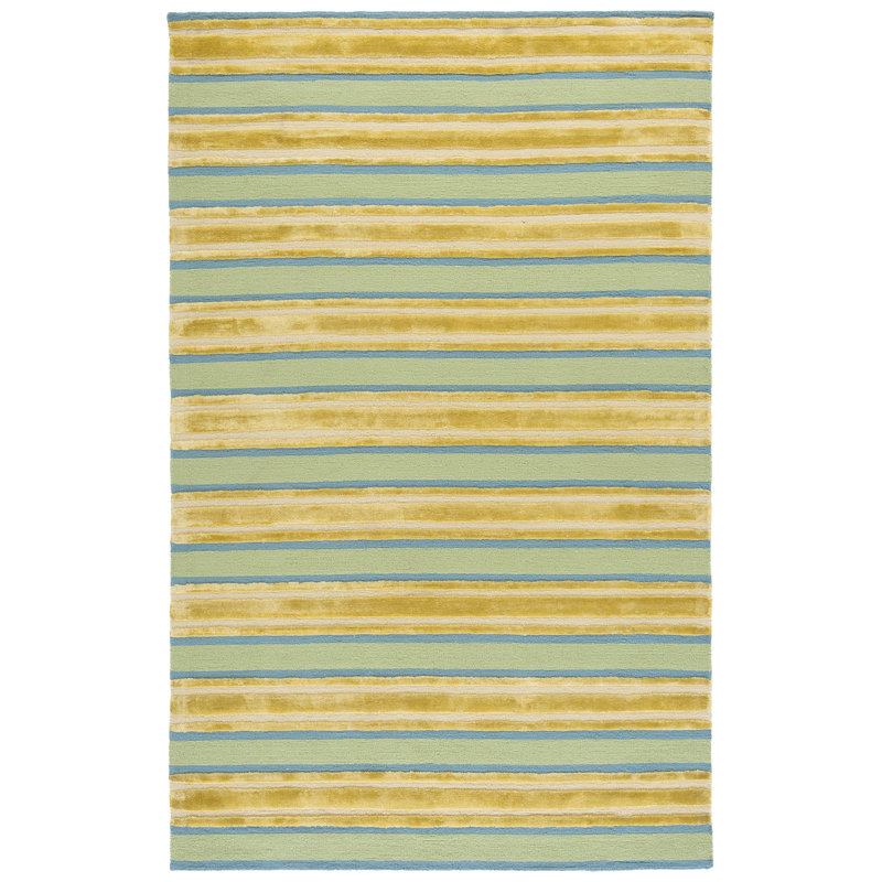 Iosif Hand Tufted Wool Striped Rug, Rectangle 5' x 8'