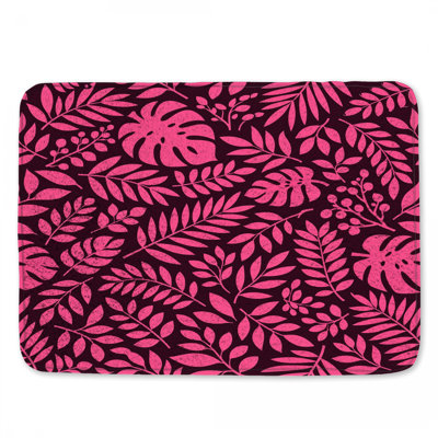 Pink Leaf Botanical Bath Mat