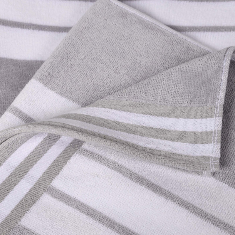 Serviette de plage Chira, Gris clair, Serviette de plage - paquet de 6