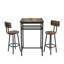 Table de bar 3 pièces marron rustique, 2 tabourets confortables avec plateau imperméable, montage facile, idéal pour les restaurants, couleur marron, et chaise, facile d'entretien, usage familial.