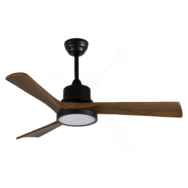 Ventilateur de plafond de 42 pouces avec lumière, pales en bois massif, 2 tiges pour plafond incliné ≤15 °, moteur CC réversible silencieux, application et télécommande, 6 vitesses, minuterie, DEL à spectre complet à intensité variable, pour la chambre à coucher
