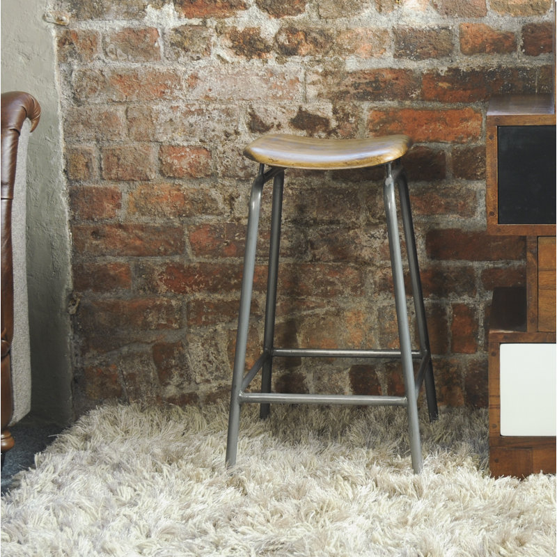 Drew Counter Stool with Metal Frame, Grey