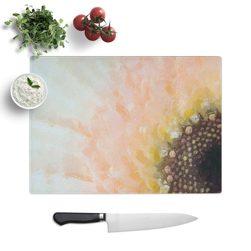 Tempered Glass Petals of a Gerbera Flower Chopping Board, 39 cm W x 28.5 cm L
