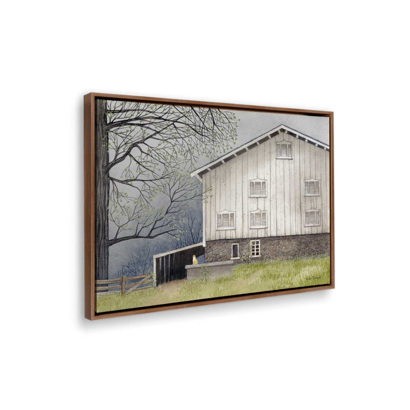 «Sullivan Barn» par Linda Spivey, reproduction d'art, L 40 x H 30, Brun, Toile avec cadre