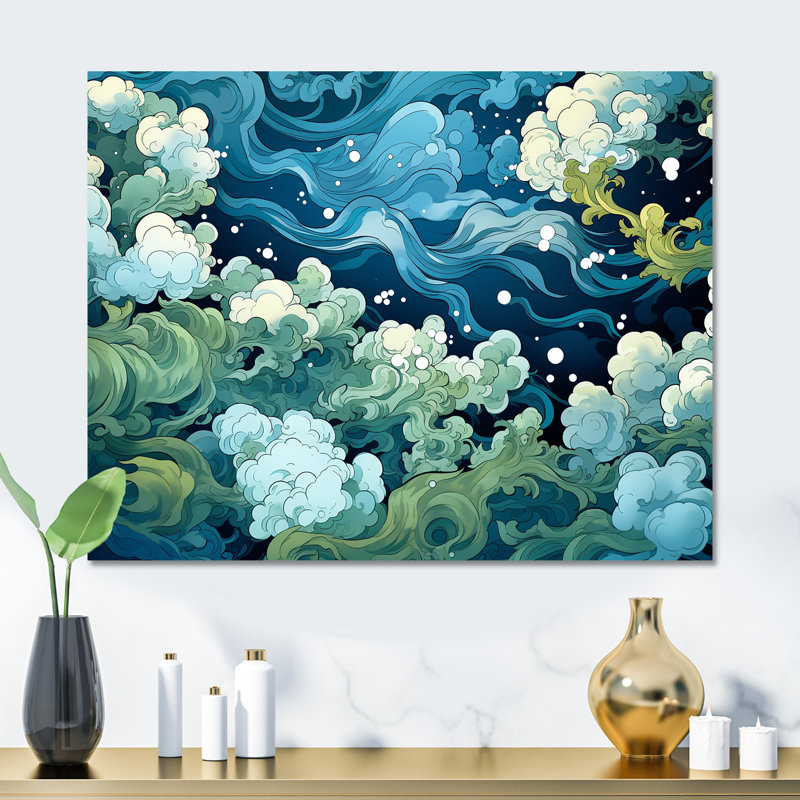 «Jungle River Collage At Night 1» - art mural en métal Jungle MT134977, H 30 po x l 40 po x P 1,5 po