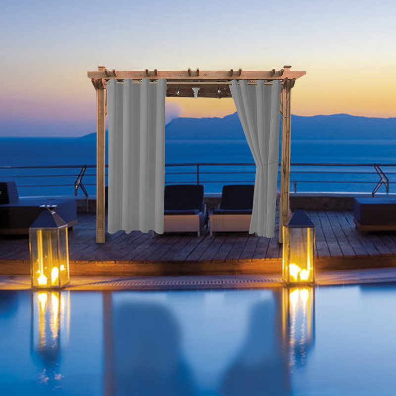Rideau de terrasse imperméable et isolant, l 52 po x L 94 po, Gris