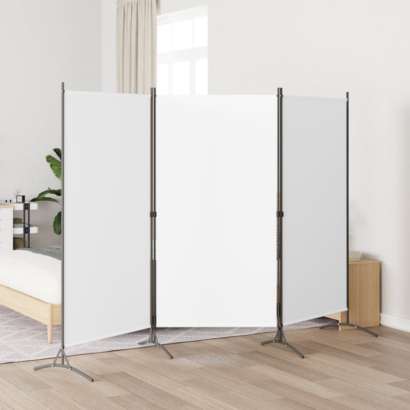 Abdisamad 3 Panel Room Divider, White, 3, 180cm H x 260cm W