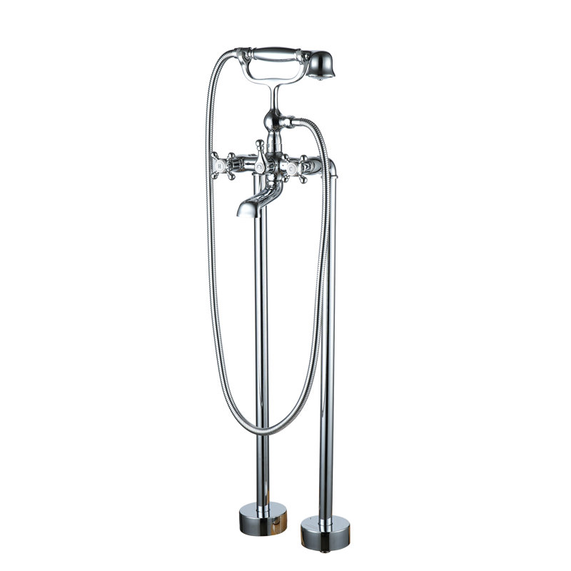 Robinet de baignoire sur pieds à 3 poignées Calliope, Chrome