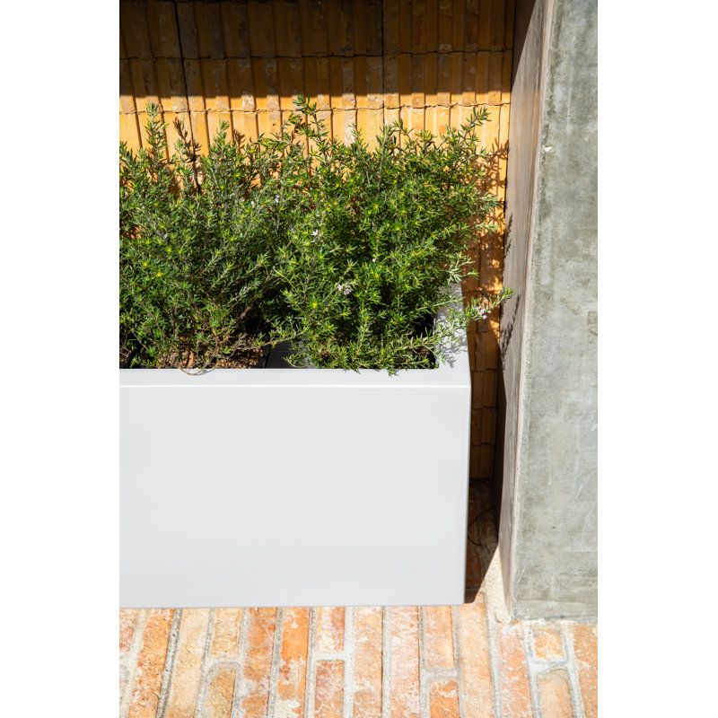 White Recycled Plastic Long Box Planter 25"