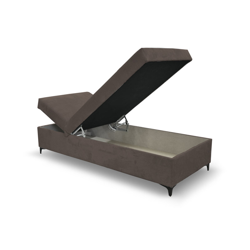 Obla Upholstered Chaise Lounge, Dark Brown