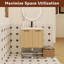 Meuble-lavabo flottant 24 po en contreplaqué de chêne clair avec lavabo, rangement mural à double porte, ensemble de 2 pièces avec comptoir en résine inclus