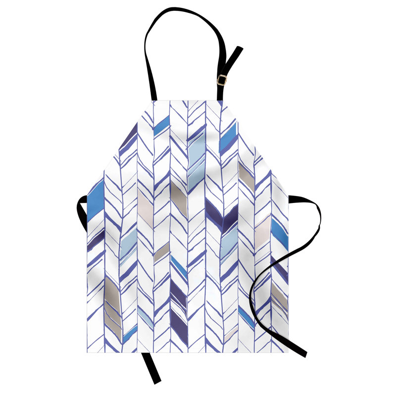 Tablier tribal East Urban Home, ligne bohème zigzag, taille adulte