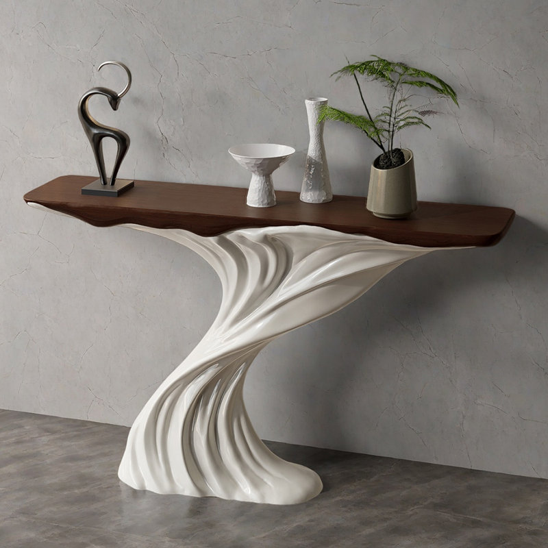 Light luxury high-end art console table., 33.5" H x 47.2" W x 11.8" D