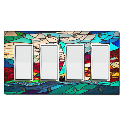Nature Themed 4 - Gang Rocker Standard Wall Plate