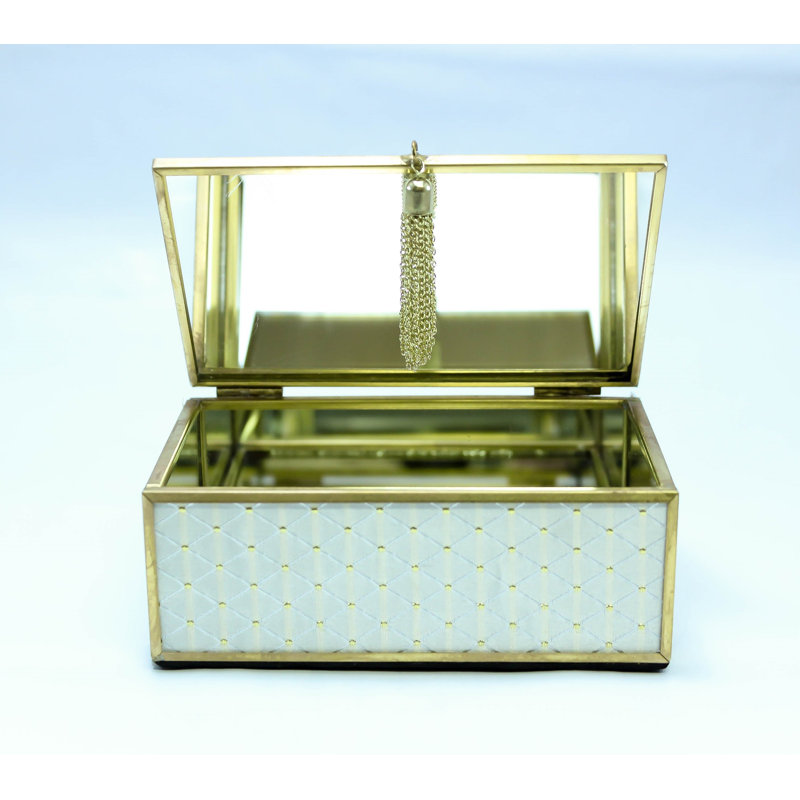 Boîte à bijoux rectangulaire, H 7 po x l 2,25 po x P 4 po