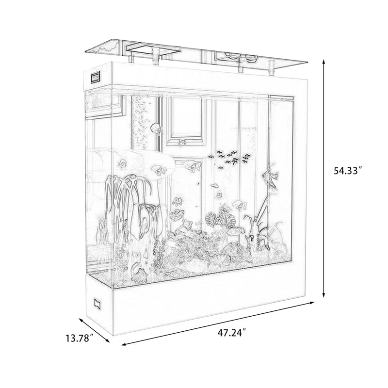 Aquarium 80-90 gallons, Gray, 47.24