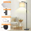 Lampe sur pied à intensité variable, lampes sur pied à arc pour salle à manger de bureau de chambre à coucher, lampe sur pied moderne à gradation continue avec abat-jour en lin