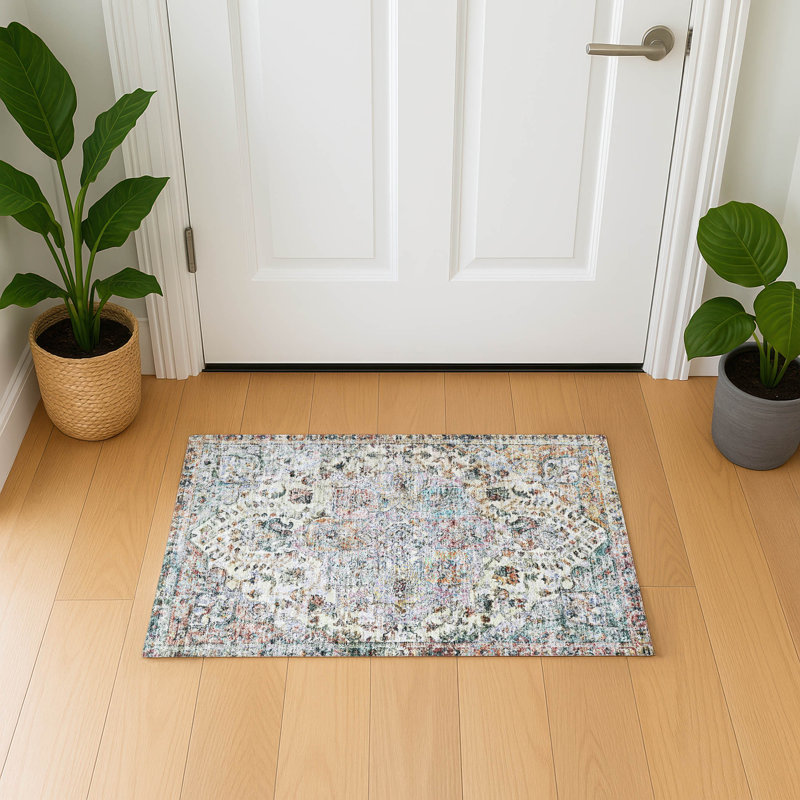 Premium Machine Washable Mayfield AMF2138 global Rug, 1'8" x 2'6", Sage