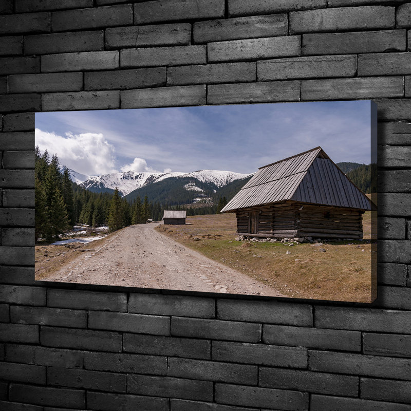 House In Mountains - Wrapped Canvas Print