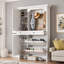 Entryway Hall Tree - 4-in-1 Shoe Cabinet, Mirror, Coat Rack & Bench