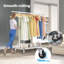 Heavy Duty Clothes Rail 238kg (525lbs) Capacity, Extendable Hanging Rack with Lockable Wheels & Shelves-464604473