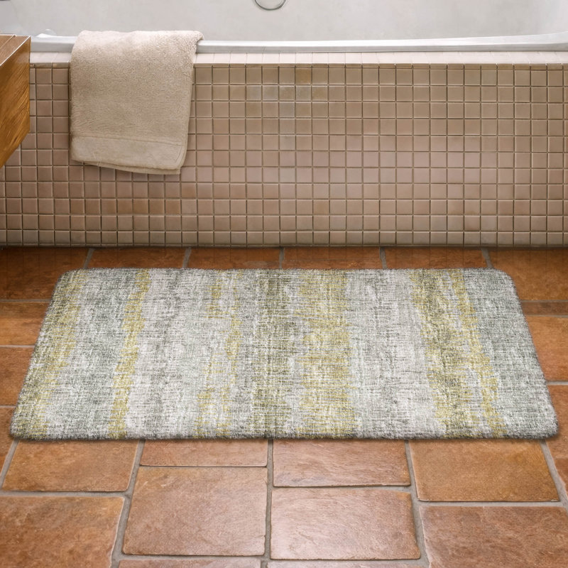 Premium Machine Washable Dream Shag Loops and Lines Rug, 1'8" x 2'6", Sage