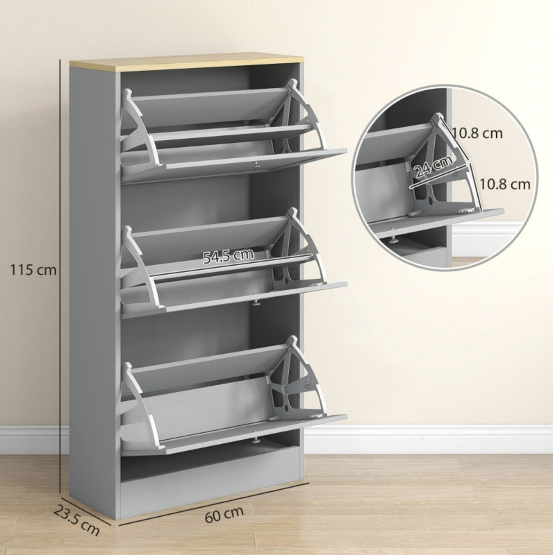 18 Pair Flip Down Shoe Storage