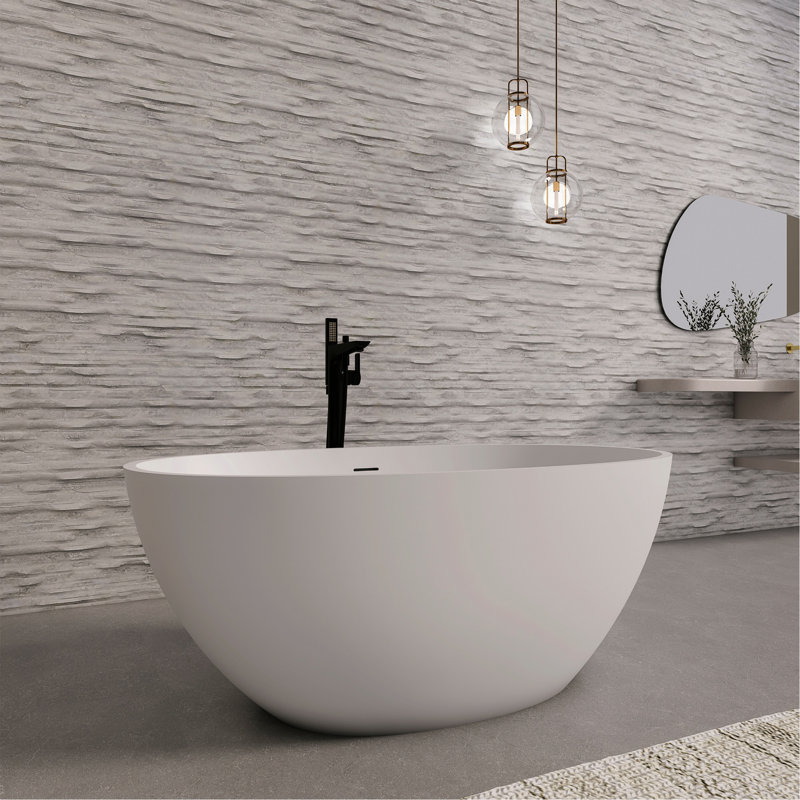 Baignoire de trempage autoportante de 55 pouces pour salle de bain