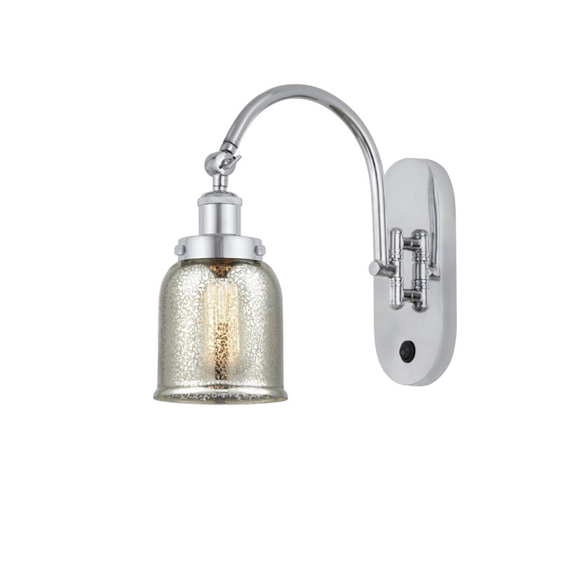 Shauna Swing Arm Sconce, Polished Chrome, No Bulb Included, Charcoal