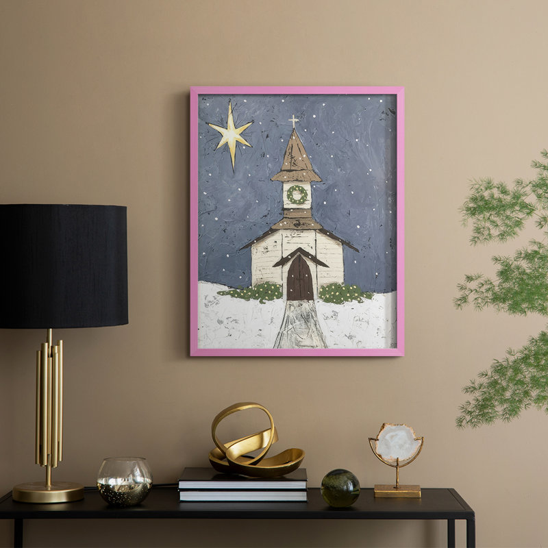 «A Silent Night III», reproduction encadrée - bois massif, H 11 po x l 9 po, Rose