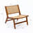 Calden Solid Wood and Rattan Accent Chair