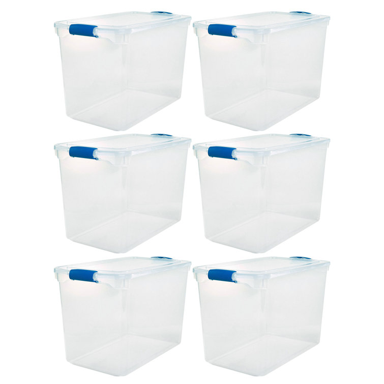 Homz 112 Quart Heavy Duty Clear Plastic Stackable Storage Containers