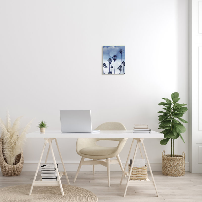 «Tall Tropical Pine Trees», impression monochromatique, Plaque murale, H 15 po x l 10 po