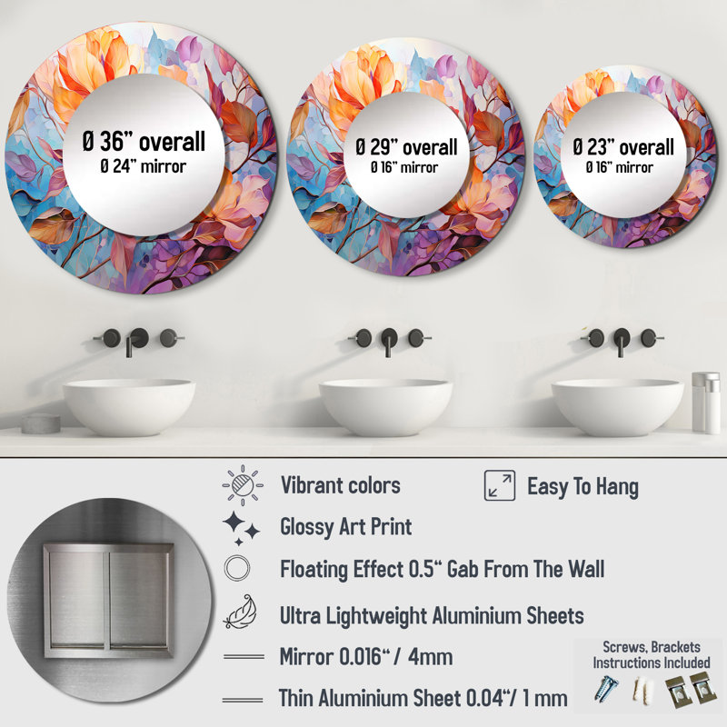Miroir mural décoratif Dreamy, 29 po x 29 po