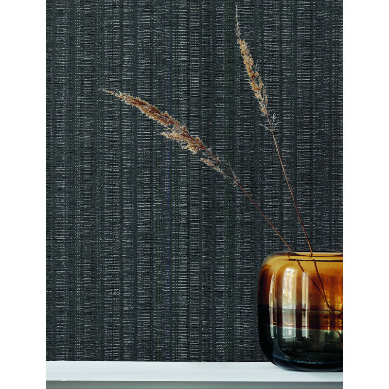 Striped Wallpaper Roll, Carbon