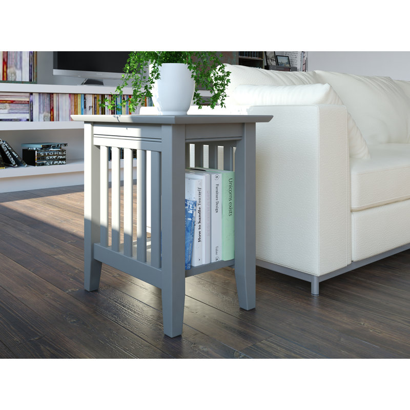 Table de bout en bois massif Jarrah, Gris
