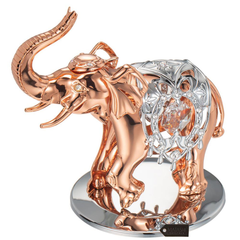 Figurine éléphant en cristal garniture cloutée Nauvoo